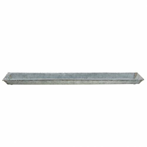 Floristik24 Vassoio decorativo, bianco lavato, zinco 80 × 15 cm