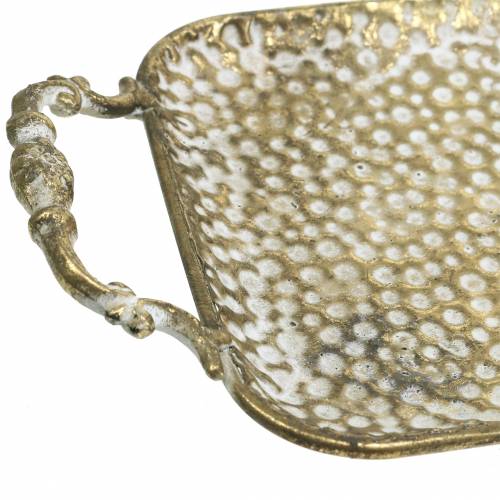 Floristik24 Vassoio decorativo con manici oro antico 53 cm x 18 cm