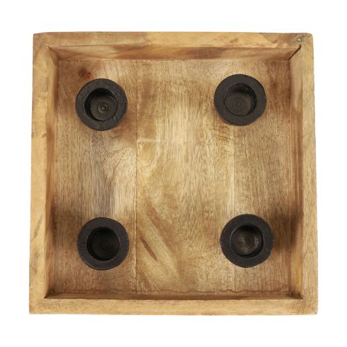 Vassoio portacandele vassoio in legno portacandele bastone naturale 20 cm