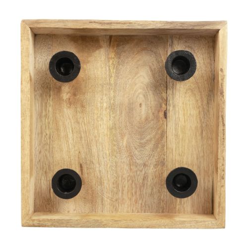 Prodotto Vassoio portacandele vassoio in legno portacandele bastone naturale 24,5 cm