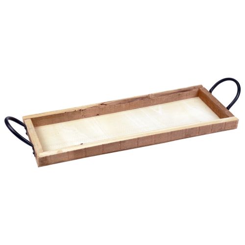 Prodotto Vassoio in legno con manici, vassoio decorativo, oblungo, naturale, 50×19×3 cm