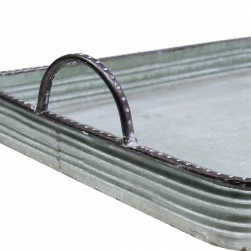 Floristik24 Vassoio decorativo con manici metallo argento 30cm/37cm/45cm set di 3