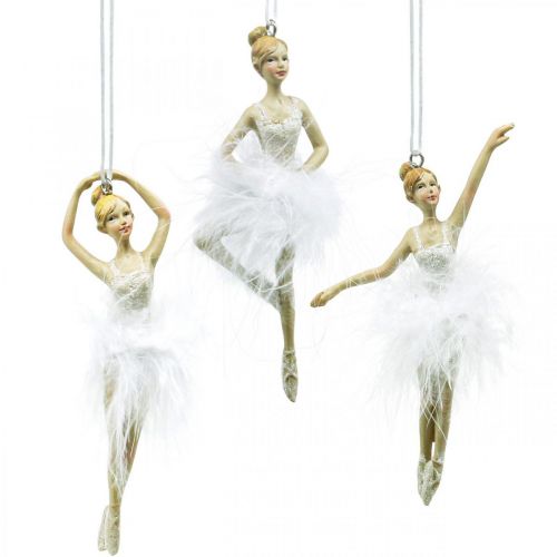 Floristik24 Decorazione dell'albero Decorazione dell'Avvento Ciondolo Ballerina H12/12,5cm 3pz