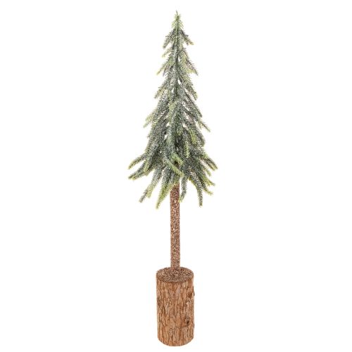 Abete artificiale, effetto ghiaccio, con base in legno, decorazione invernale, 60 cm acquistare | Floristik24.it