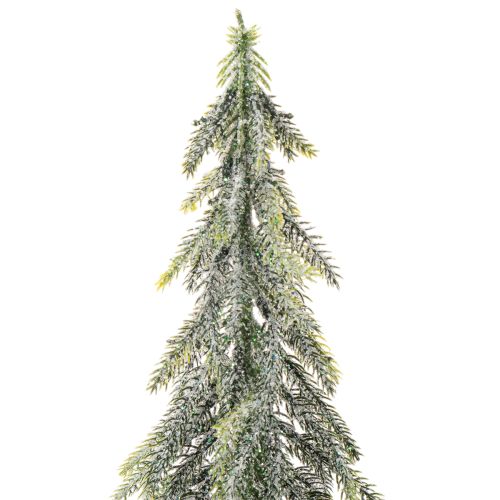 Abete artificiale, effetto ghiaccio, con base in legno, decorazione invernale, 60 cm | Floristik24.it