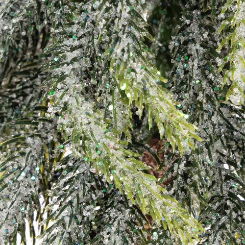 Abete artificiale, effetto ghiaccio, con base in legno, decorazione invernale, 60 cm | Floristik24.it