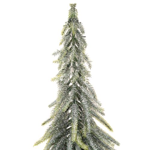Abete artificiale, effetto ghiaccio, albero decorativo su base di legno per decorazioni invernali e natalizie, 75 cm | Floristik24.it