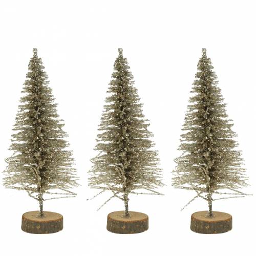 Floristik24 Albero di Natale decorativo champagne glitter 8 cm 24 pz