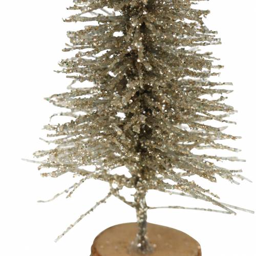 Floristik24 Albero di Natale decorativo champagne glitter 8 cm 24 pz