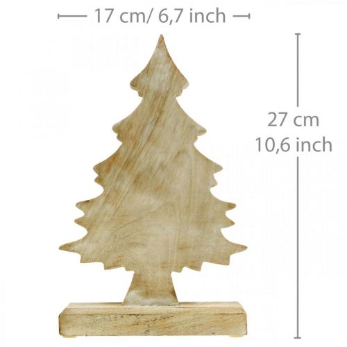 Floristik24 Albero di Natale decorativo legno, abete natalizio bianco lavato 27 × 17 × 5 cm