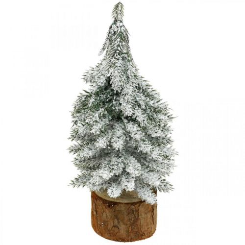 Floristik24 Albero di Natale decorativo, decorazione invernale, abete con neve H19cm