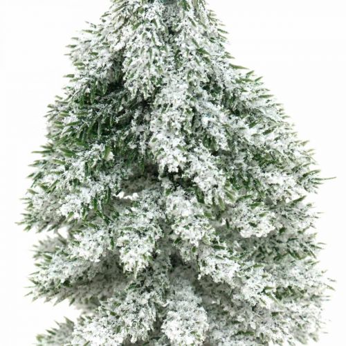 Floristik24 Albero di Natale decorativo, decorazione invernale, abete con neve H19cm