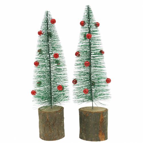 Floristik24 Albero di Natale verde innevato Ø6cm H20cm 4 pezzi