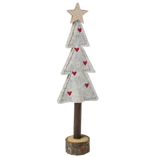 Prodotto Decorazione per albero di Natale in feltro stella cuore beige rosso H21cm 4 pezzi