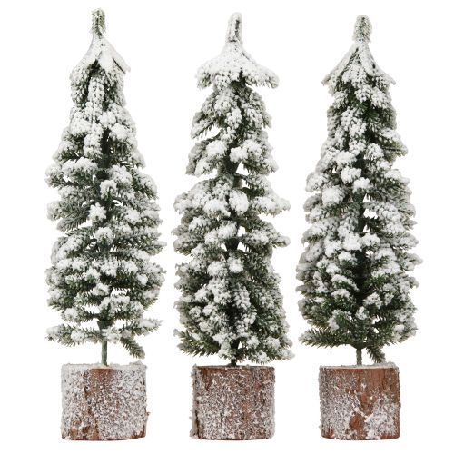 Floristik24 Decorazione per albero di Natale con verde neve bianco Ø6cm H30cm 3 pezzi