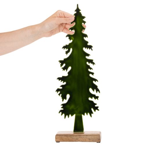 Albero di Natale decorativo su base in legno, decorazione da tavolo, Natale, 46 cm | Floristik24.it