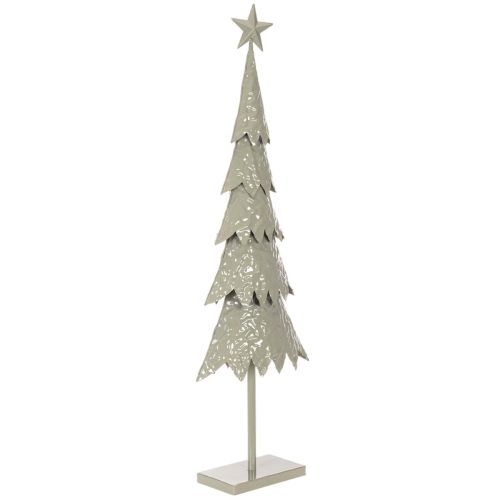Albero di Natale decorativo su supporto con stella, decorazione festiva per la tavola, 74 cm