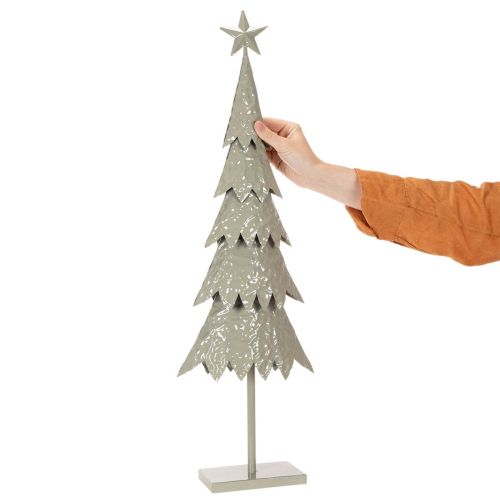 Albero di Natale decorativo su supporto con stella, decorazione festiva per la tavola, 74 cm | Floristik24.it