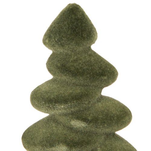 Prodotto Decorazione da tavolo per albero di Natale abeti floccati verdi 16,5 cm 4 pezzi