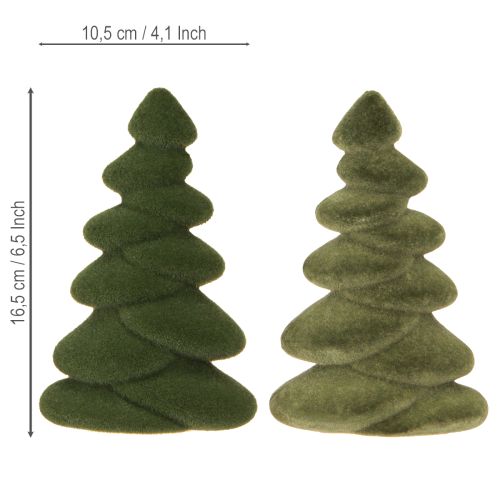 Prodotto Decorazione da tavolo per albero di Natale abeti floccati verdi 16,5 cm 4 pezzi