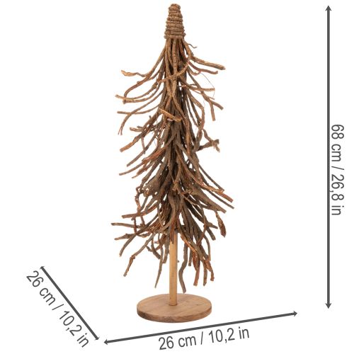 Albero decorativo realizzato con rami di salice su base di legno, 68 cm | Floristik24.it