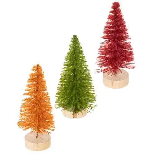 Albero di Natale artificiale con base in legno, piccolo, 16 cm, 6 pezzi acquistare | Floristik24.it