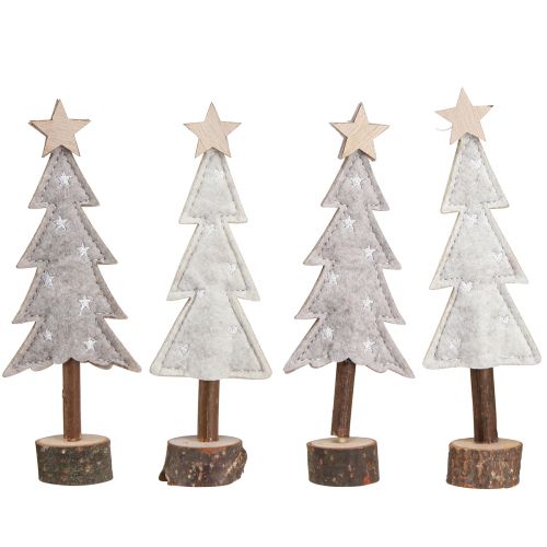 Prodotto Albero di Natale in feltro decorazione con stella crema beige 18 cm 4 pz
