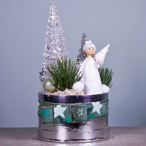 Floristik24 Albero di Natale in acrilico con luce LED H36cm