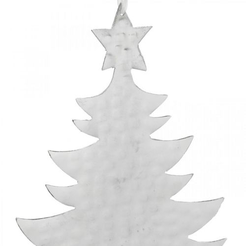 Prodotto Ciondolo albero di Natale, decorazione dell&#39;Avvento, decorazione in metallo per Natale, argento 20,5×15,5 cm