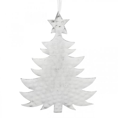 Prodotto Ciondolo albero di Natale, decorazione dell&#39;Avvento, decorazione in metallo per Natale, argento 20,5×15,5 cm