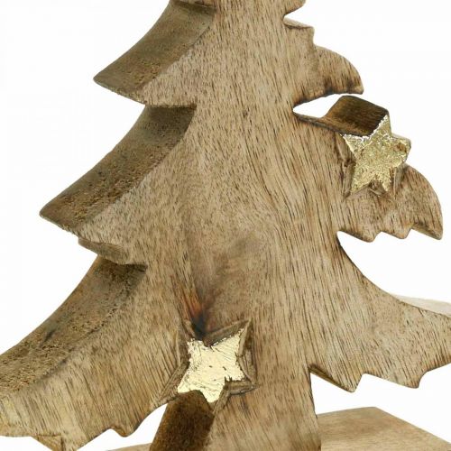 Floristik24 Albero di Natale legno di mango deco naturale Albero di Natale 20 × 18 × 5 cm