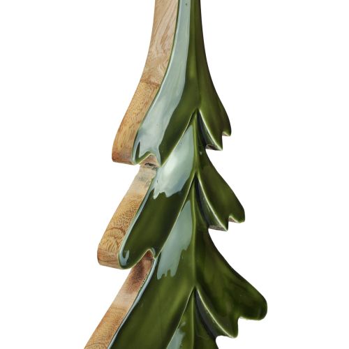 Decorazione albero di Natale in legno verde lucido 22,5x5x50cm
