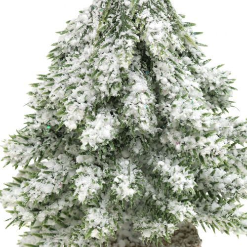 Floristik24 Albero di Natale con neve, decorazione natalizia, abete decorativo H14cm