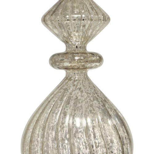 Floristik24 Cima per albero di Natale Cima per albero di Natale vetro argento vintage H34cm