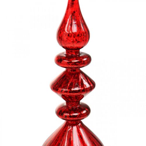 Floristik24 Decorazione per albero in vetro rosso Top per albero di Natale Albero di Natale H35cm