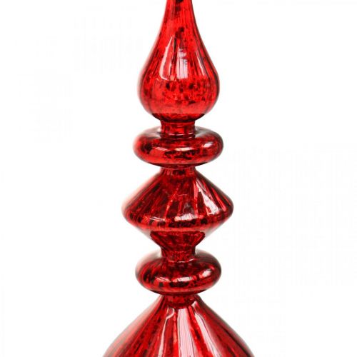 Prodotto Decorazione per albero in vetro rosso Top per albero di Natale Albero di Natale H35cm