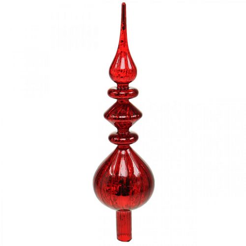 Floristik24 Decorazione per albero in vetro rosso Top per albero di Natale Albero di Natale H35cm