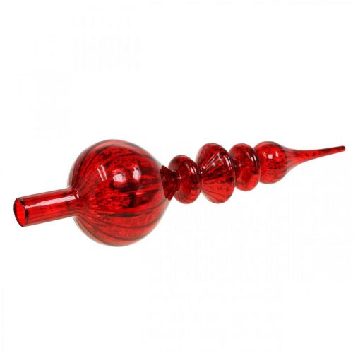 Floristik24 Decorazione per albero in vetro rosso Top per albero di Natale Albero di Natale H35cm