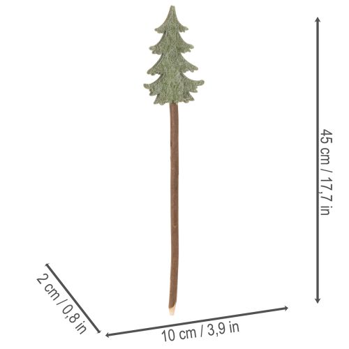 Albero di Natale decorativo su bastoncino per vasi e composizioni alte, 45 cm, 6 pezzi | Floristik24.it
