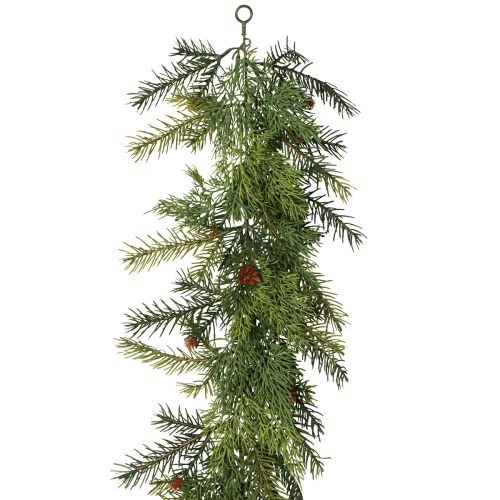Floristik24 Ghirlanda di abete Thulia con pigne verde marrone 182 cm