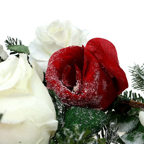 Prodotto Ghirlanda di abete con rose innevate 180 cm