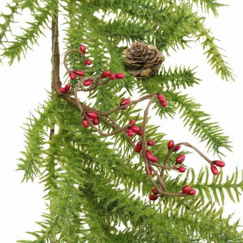 Floristik24 Appendino decorativo larice artificiale rami di conifere coni e bacche 150cm