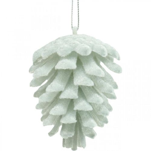 Prodotto Pigne decorative da appendere bianche 7 cm 6 pz