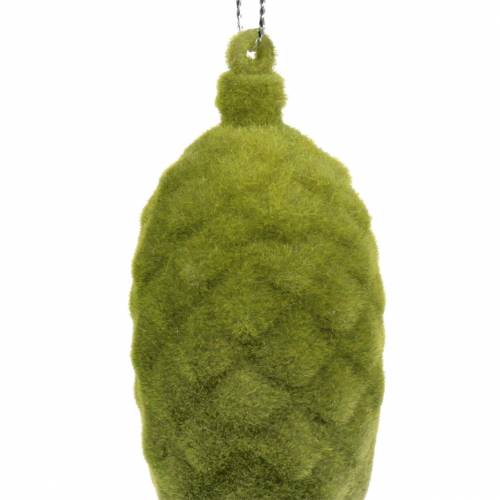 Floristik24 Coni decorativi floccati verde muschio 9,5 cm/8 cm 12 pz