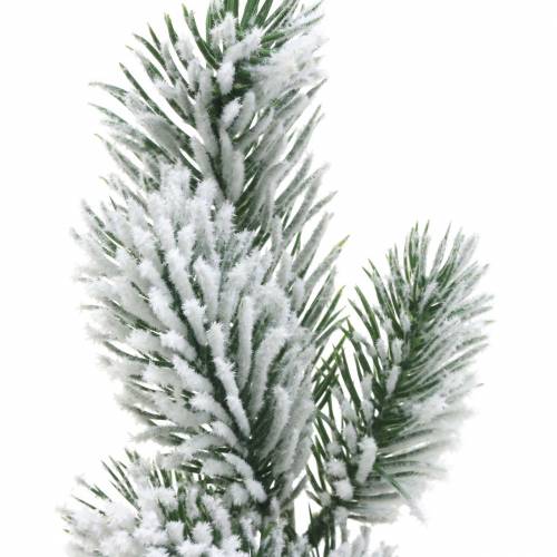Floristik24 Ramo di abete verde ricoperto di neve 39 cm 8 pz