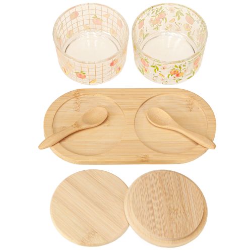 Prodotto Set tapas motivo bicchieri pesca con coperchio legno 20×10×6,5cm