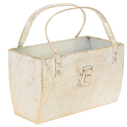 Borsa in metallo, contenitore decorativo, rettangolare, 26 cm, oro acquistare | Floristik24.it