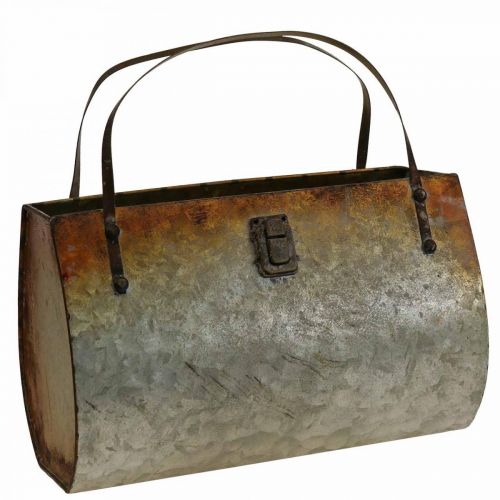 Floristik24 Borsa per fioriera in metallo per piantare 26×12,5×27 cm