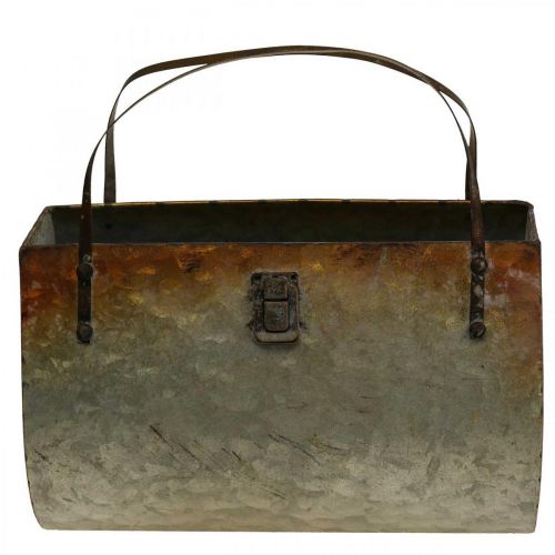 Floristik24 Borsa per fioriera in metallo per piantare 26×12,5×27 cm