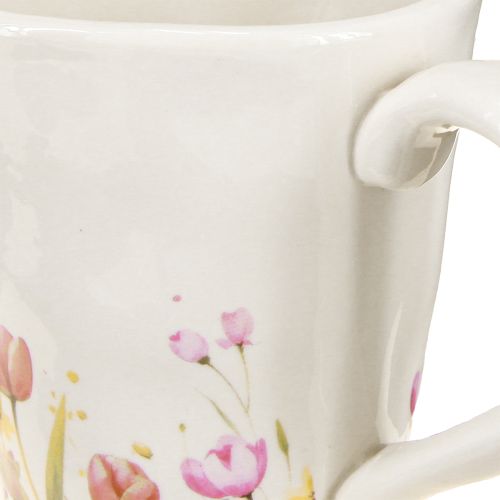 Prodotto Vaso in ceramica con motivo floreale per una nostalgica decorazione primaverile, per gli amanti delle piante, 10,5 cm
